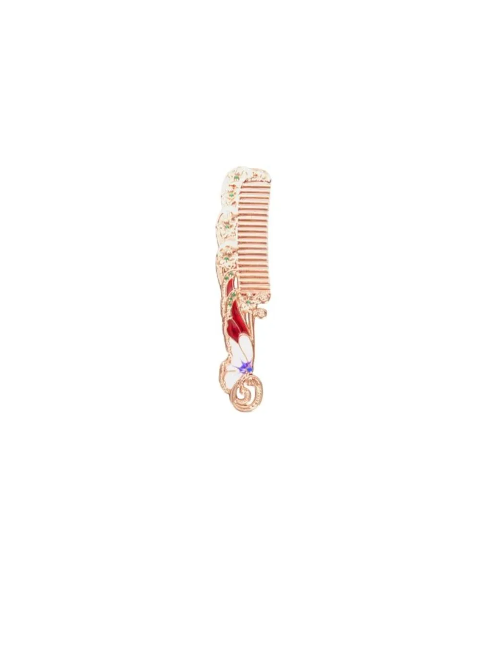 Butterfly-Inspired Mirror & Comb Set With Floral Details Lightweight Design Deco